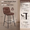 Arceso 1PC 26 Inch Bar Stools, Double-Layer Upholstered Counter Height Bar Stools for Kitchen Island, Faux Leather Barstools with Back and Footrest - 4 of 4