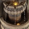 Royal Lion Face 50" High Large Italian Indoor Outdoor Decor Faux Stone Floor Fountain with Light LED 2-Tier Outside Garden Patio - 3 of 4
