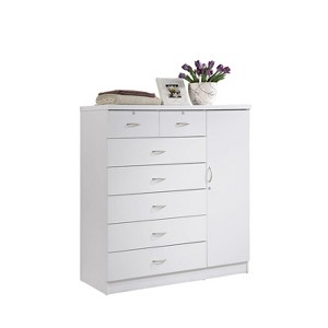 HomeStock 7 Drawer Jumbo Chest, Five Large Drawers, Two Smaller Drawers with Two Lock, Hanging Rod, and Three Shelves,  Vertical Dresser - 1 of 4
