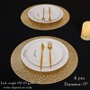 Aoibox Gold Metallic Vinyl Hollow Placemats Set of 6, Washable Easy Clean Non Slip Stain Heat Resistant Dining Table Mats for Wedding Party Decoration - 3 of 4
