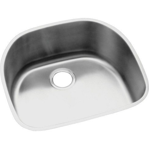 Elkay Eluh211810 Lustertone 23 5 8 Single Basin 18 Gauge Stainless Steel Kitchen Sink For Undermount Installations With Soundguard Stainless Steel