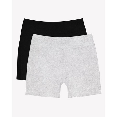 Smart & Sexy Women's Comfort Cotton Lounge High-waisted Biker Shorts 2 Pack  Black Hue/light Grey Heather 2x/3x : Target