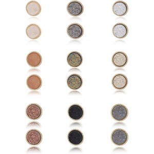 9 Pairs 20G Round Stud Earrings Stainless Steel Cute Druzy Crystal Studs Earrings Pierced for Women Men 10mm/12mm - 1 of 4