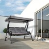 3-Seat Patio Swing Chair with Adjustable Canopy & Removable Cushions, Outdoor Glider for Garden, Poolside & Backyard - 2 of 4