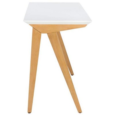 Asymmetrical Oak and White A-Frame Industrial Chic Desk