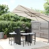 vidaXL Patio Bar Set 7 Piece - Black Poly Rattan Garden Furniture with Cushions - Rectangular Table with Tempered Glass Top - 2 of 4