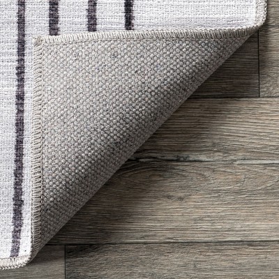 Burnt Orange Abstract Square Synthetic Washable Rug