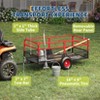 Heavy Duty Steel Dump Cart, 22 Cubic Feet Tow Behind Garden Trailer with Removable Sides, Hand Pull or Foot-Release Dump Cart for Mower Tractor - 4 of 4