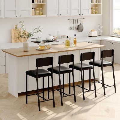 Garvee Dining Chairs Set of 2/4 Upholstered PU Dining Chairs Curved Backrest,Modern Dining Room Chairs Kitchen Chairs with Metal Legs & Sturdy Frame