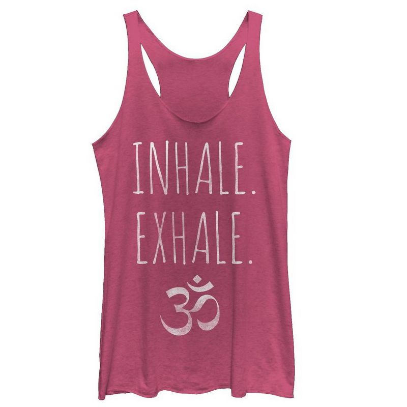 Women's CHIN UP Inhale Exhale Yoga Racerback Tank Top, 1 of 4