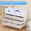 Dresser for Bedroom with Charging Station and LED Lights, Storage Organizer with 6 Drawers Wooden, Chest of Drawers for Living Room - 4 of 4