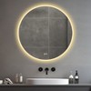 TUYOHW LED Round LED Bathroom Mirror with Lights-Wall Mount Vanity, 3 Color Temperature Adjustable and Dimmable Light, Makeup Mirror for Bathroom - 4 of 4