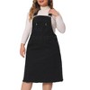 Agnes Orinda Women's Plus Size Overall Distressed Racerback with Pockets Denim Jumpers Dress - 2 of 4