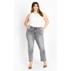 Women's Plus Size Harley Fit Keyla Straight Jean - soft grey | CITY CHIC - 2 of 4