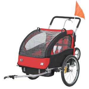 Aghana Digitals 2-Seat Kids Bike Trailer with Locking Swivel Wheel, Suspension, Water-Resistant - 1 of 4