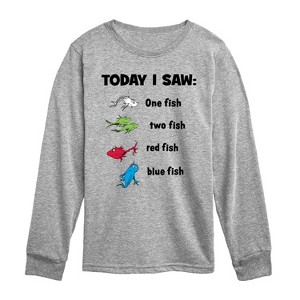 Boys' - Dr. Seuss - Today Saw One Fish Long Sleeve Graphic T-Shirt - 1 of 4