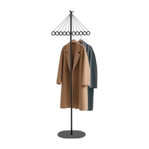 YIYIBYUS Clothing Rack with 10 Hooks, Creative Metal oat Rack, Entrance Clothing Rack With Rock Slab Base - 1 of 4