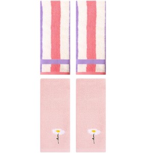 REGALWOVEN 4 Pcs Cotton Bathroom Soft Absorbent Cotton Hand Towels - 1 of 4