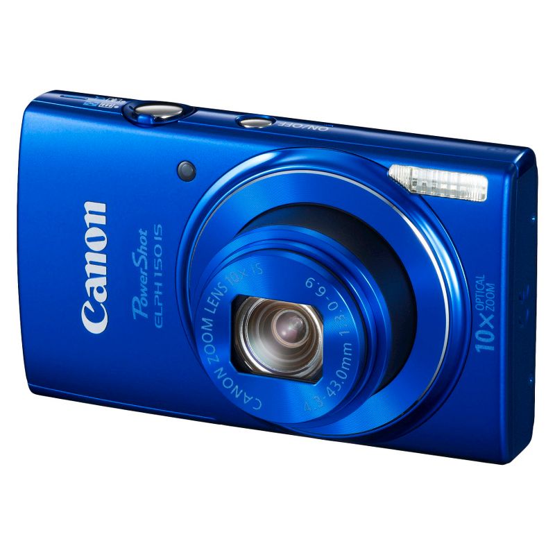 Canon PowerShot ELPH 150 IS 20MP Digital Camera with 10X Optical Zoom - Blue, 1 of 9