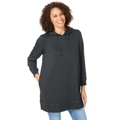 Woman Within Longer-Length Hoodie Sweatshirt.
