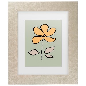 Trademark Fine Art - Pictufy Studio  Flower Yellow and Green Matted Framed Art - 1 of 4
