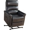 Contemporary Leather Electric Recliner Chair for Living Room, Black, Push-Button, Faux Leather with Cup Holders and Storage - 4 of 4
