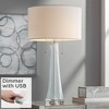 Possini Euro Design Modern Table Lamp 28 1/2" Tall with USB Dimmer Aqua Blue Swirl Fluted Glass White Drum Shade for Bedroom Living Room House Bedside - 2 of 4