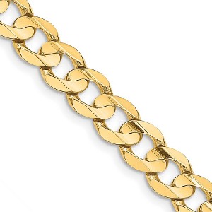 Black Bow Jewelry Men's 8.5mm 14K Yellow Gold Open Concave Solid Curb Chain Necklace - 1 of 4