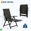 Recliners Outdoor Folding Reclining Lounge Chairs Chaise Lounge Chairs w/ 10 Position Adjustable Backrest - 3 of 4