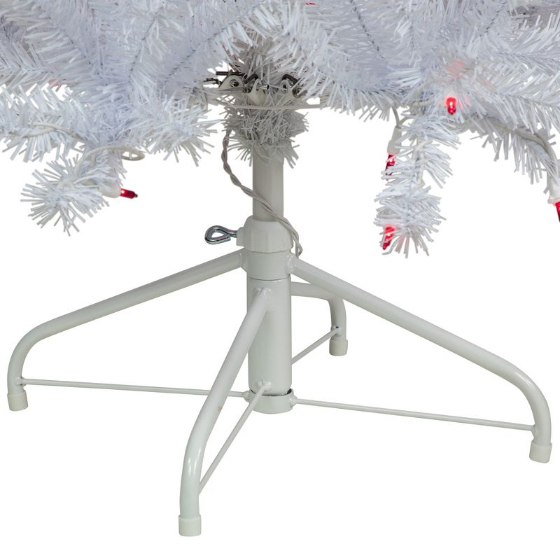 Northlight 6.5’ Pre-Lit Slim Geneva White Spruce Artificial Christmas Tree, Pink Lights, 6 of 8