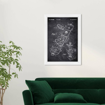 Wynwood Studio 15"x21" Snowboard 2003 Chalkboard Wall Art White Frame: Fade Resistant, Modern Decor, Vertical Canvas