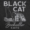 Womens Black Cat Bookseller Cafe T Shirt Funny Halloween Book Lovers Novelty Tee For Ladies - Crazy Dog Women's T Shirt - image 2 of 4