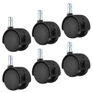Unique Bargains Nylon Furniture Replacement 360 Degree Circlip Swivel Stem Casters with Brake - 1 of 4