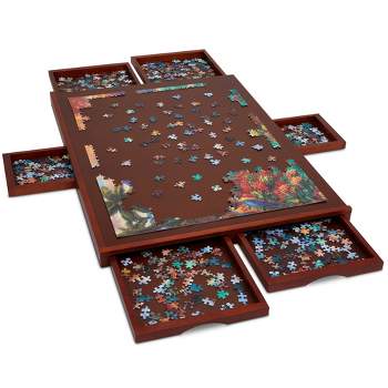 Jumbl 27 X 35 Jigsaw Puzzle Board, Portable Table With 6 Drawers - Brown  : Target