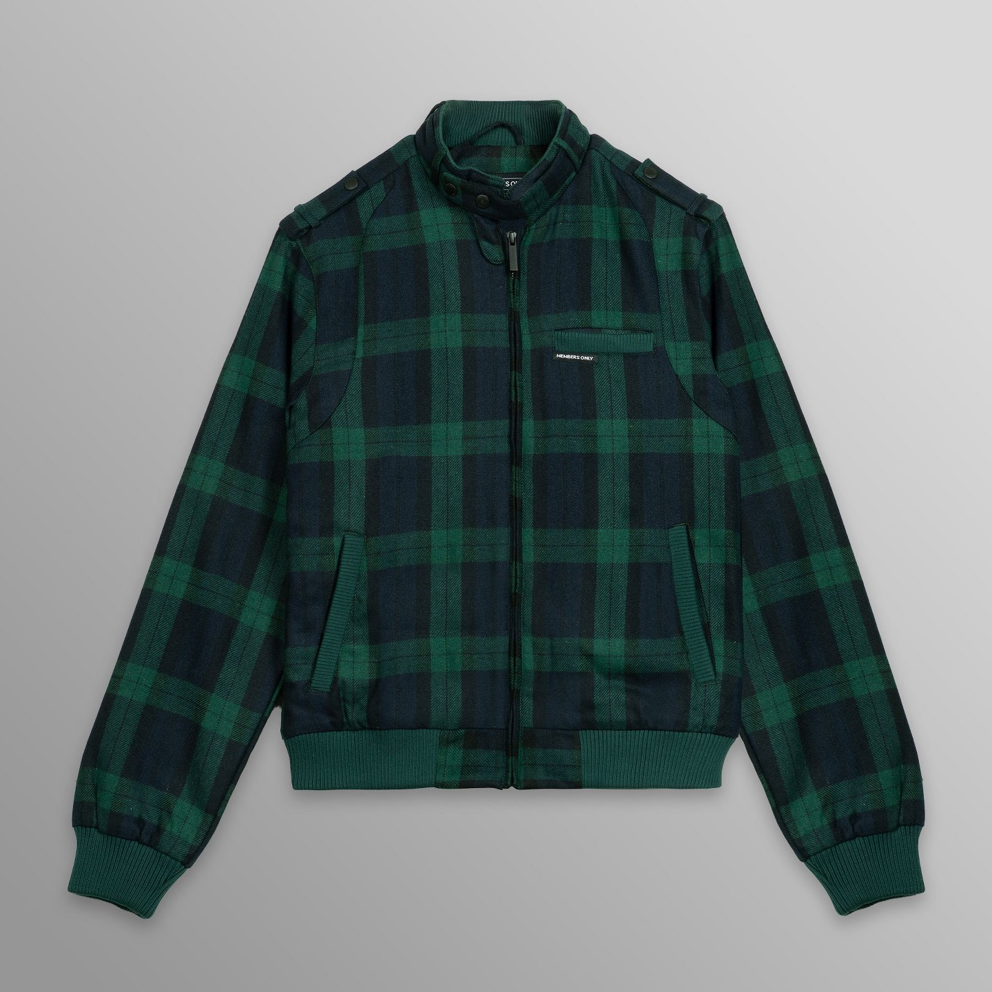 Мужская куртка Members Only Wool Iconic Racer Jacket - Green, цвет: Зелёный — фото 6