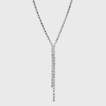 Crystal Y-Line Necklace - Wild Fable™ Silver