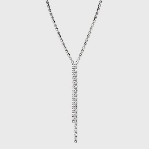 Crystal Y-line Necklace - Wild Fable™ Silver : Target