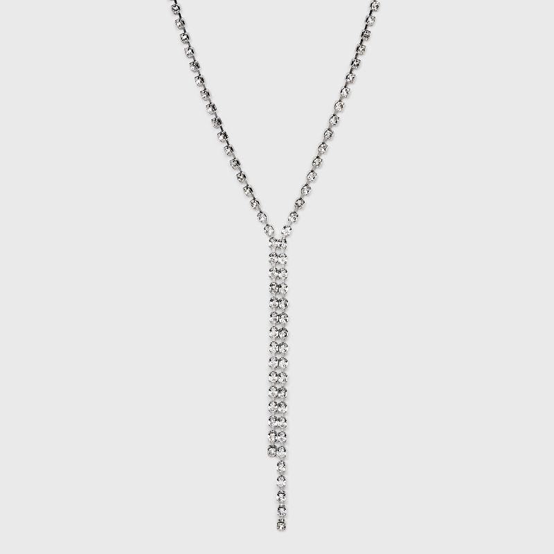 Crystal Y-Line Necklace - Wild Fable&#8482; Silver, 1 of 7