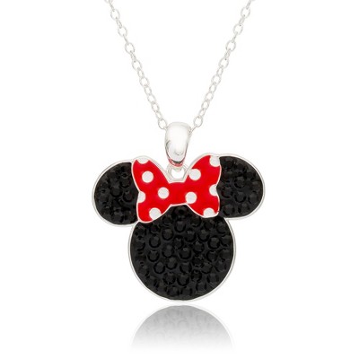 Disney Minnie Mouse Red Bow Pendant Necklace