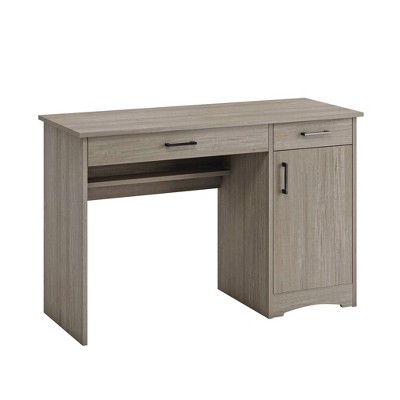 BeginningsHome Office Desk with Drawers Silver Sycamore - Sauder: Retro-Industrial Design, MDF Frame