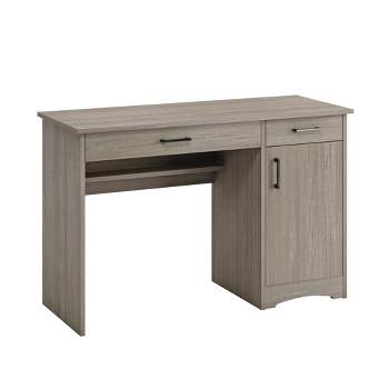 BeginningsHome Office Desk with Drawers Silver Sycamore - Sauder: Modern Industrial Style, Legal/Letter File Storage, MDF Construction
