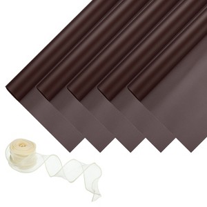 Unique Bargains Decorative Elegant Waterproof Matte Gift Wrap Paper with Ribbon 1 Set - 1 of 4