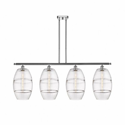 Vaz - 4 Light Stem Hung Island In Industrial Style-19 Inches Tall and 48.25 Inches Wide