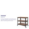Flash Furniture Livingston Collection 30"W Rolling Storage Cart with Metal Wheels in Brown Oak Wood Grain Finish - 3 of 3