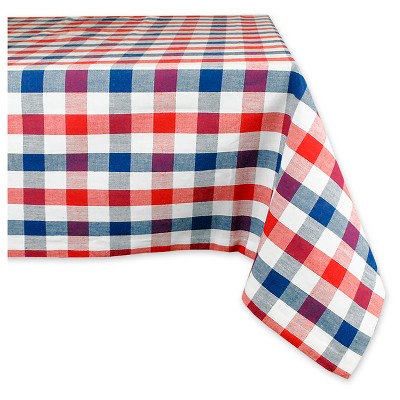 Red & Blue Check Tablecloth (70"Round) - Design Imports