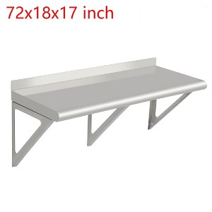72"x18"x17" Stainless Steel Wall Shelf NSF Commercial Kitchen Restaurant Shelving 352 LBS Load Capacity - 1 of 4