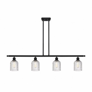 Bridal Veil - 4 Light Stem Hung Island In Art Deco Style-9.5 Inches Tall and 48 Inches Wide - 1 of 1