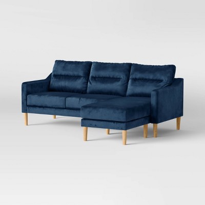 Lyndhurst Sectional Sofa Blue Velvet - Threshold™