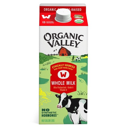 Organic Valley Whole Milk - 1/2gal 64oz : Target