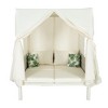 Outdoor Patio Rattan Canopy Daybed Sunbed with Curtain and Woven Rope Arm - 4 of 4